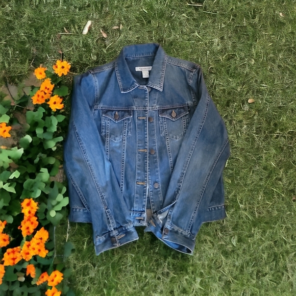 Y2K Abercrombie & Fitch Basic Denim Jacket Sz L Made in India - Picture 2 of 4